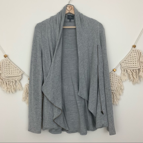 Stitch Fix Market & Spruce Alan French Terry Asymmetrical Zip Cardigan